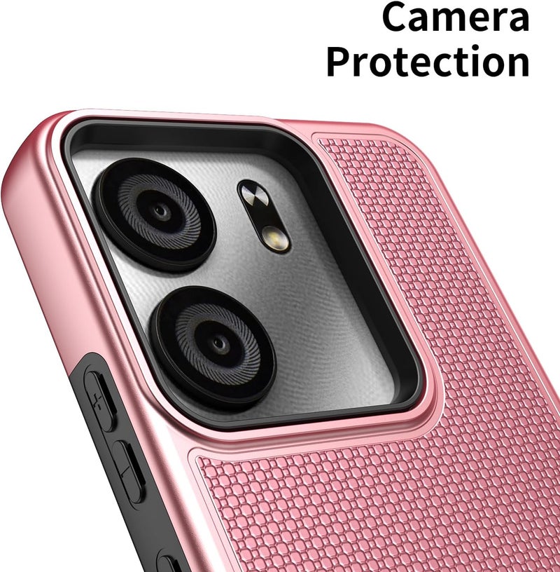 Mocotto for BLU View 5 Phone Case with Tempered Glass Screen Protector,Dual Layer Heavy Duty Shockproof Protection Phone Case Cover for BLU View 5 (Rose Gold) - Image 4